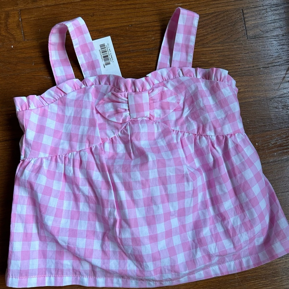 Janie and Jack pink gingham top